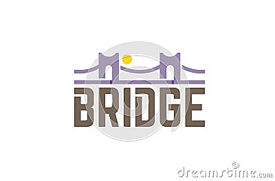 Bridge Typography Letter Symbol Logo Design Illustration Vector Illustration