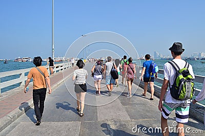 On the bridge view. Pattaya, Chonburi, Thailand. Editorial Stock Photo