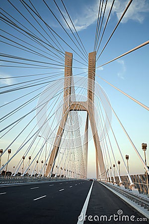 Bridge in wroclaw Stock Photo