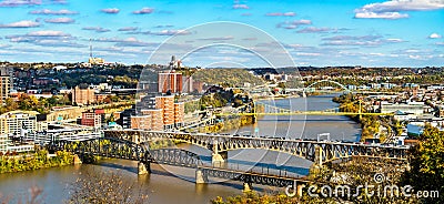 Bridges across the Monongahela River in Pittsburgh, Pennsylvania Stock Photo
