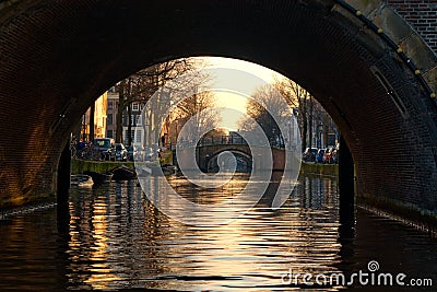 7 Bridges of Amsterdam Stock Photo