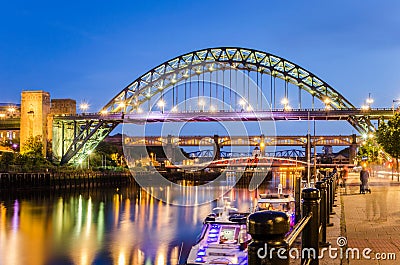 Bridges at Dusk Stock Photo