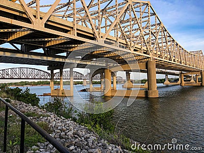 Bridges between Indiana and Kentucky Stock Photo