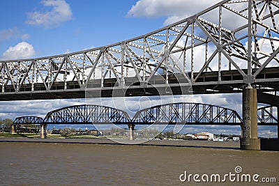 Bridges between Kentucky and Indiana Stock Photo