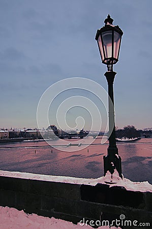 Bridges over troubled water - Vltava Stock Photo