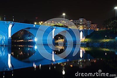 Bridge over River Po in Turin Stock Photo