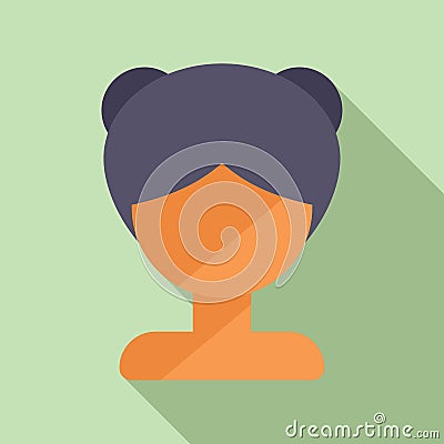Brief wig face icon flat vector. Lady face fashion Stock Photo