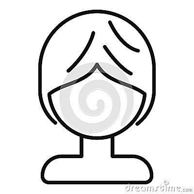 Brief wig face icon outline vector. Lady face fashion Vector Illustration