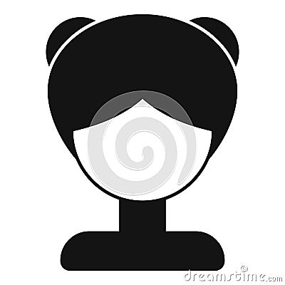 Brief wig face icon simple vector. Lady face fashion Stock Photo