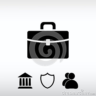 Briefcase icon, vector illustration. Flat design style Vector Illustration