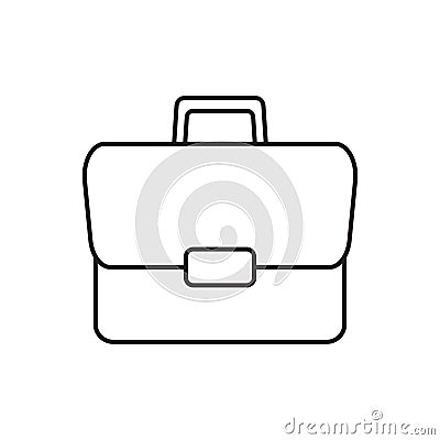 Briefcase line icon, linear style pictogram isolated on white. Suitcase, portfolio symbol. Vector Illustration