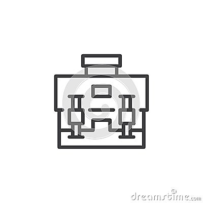 Briefcase outline icon Vector Illustration