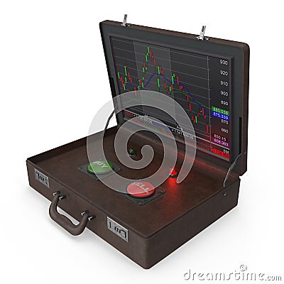 Briefcase for trading. Stock Photo