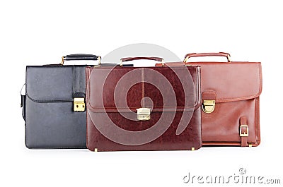 Briefcases on the white Stock Photo