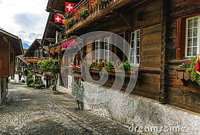 Brienz village, Berne canton, Switzerland Stock Photo