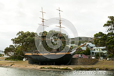 Brig Amity Replica Ship Stock Photo