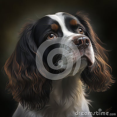 Brig, the Jack Spaniel Dog. AI Stock Photo