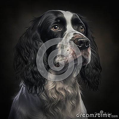 Brig, the Jack Spaniel Dog. AI Stock Photo