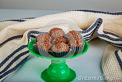 Brigadeiro (Brigadier) Traditional brazilian sweet Stock Photo