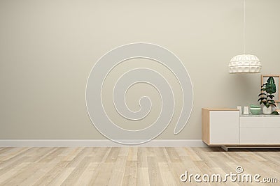 Brige wall wood floor template copy space wood table 3d render background texture interior living room Stock Photo