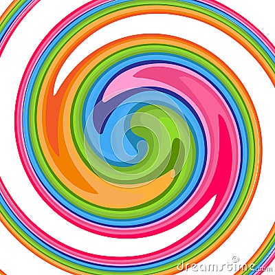 Bright abstract background with a rotating spiral Color cyclic twirl vortex for design and creativity Technology colorful pattern Vector Illustration
