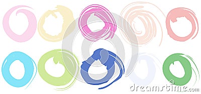 Bright abstract background, summer print, doodle lines, circles on white background Stock Photo