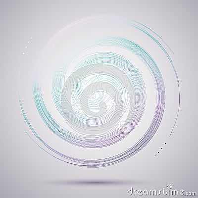 Bright abstract circular rotating spiral A pattern of twisted colored lines for design and creativity Decorative creative design Vector Illustration