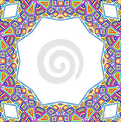 Bright abstract frame with multicolor pattern Stock Photo