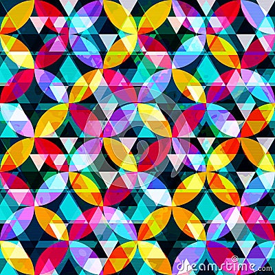 Bright abstract geometric colored seamless background Vector Illustration