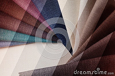 Bright abstract graphic background with gunny textile samples. Good for advertising backdrop. Stock Photo