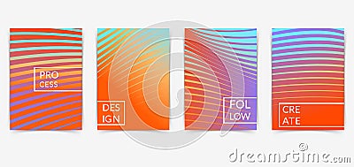Bright abstract minimalistic line pattern folder collection Vector Illustration