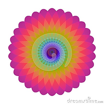 Bright abstract mosaic circle. Logo rainbow mandala. Vector Illustration