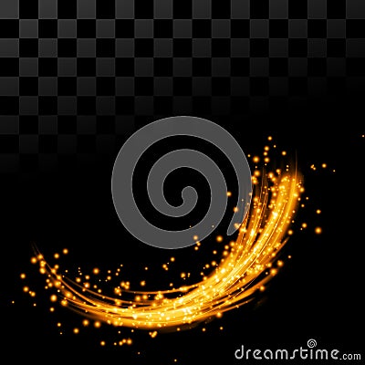 Bright abstract speed light glow magical swoosh wave line Vector Illustration