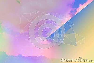 Bright abstract triangles blue background Stock Photo