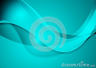 Bright abstract turquoise wavy corporate background Vector Illustration