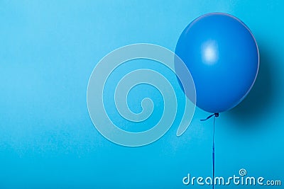 Bright air balloon, helium. Minimal festive background. Empty space for text, logo Stock Photo
