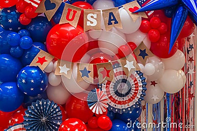 Bright American colors balloon background Stock Photo