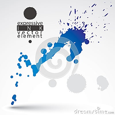 Bright artistic abstract dirty ink template, scanned and traced Vector Illustration