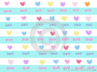 Bright attractive hearts, bows and stripes design 2019 Vector Illustration