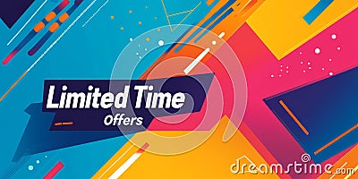 A bright background featuring a dynamic geometric pattern with bold text Stock Photo