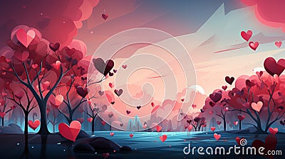 Bright background with hearts with space for text, multi-colored image with free copy space. Stock Photo