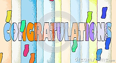 Bright background with the title CONGRATULATIONS Stock Photo