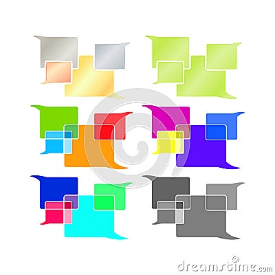 Bright banner, set multi-colored chat bubbles Vector Illustration
