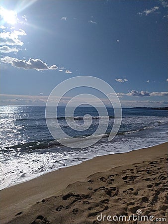 Bright beach and sky Stock Photo