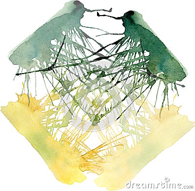 Bright beautiful artistic abstract light yellow green blots and streaks diagonal pattern Cartoon Illustration