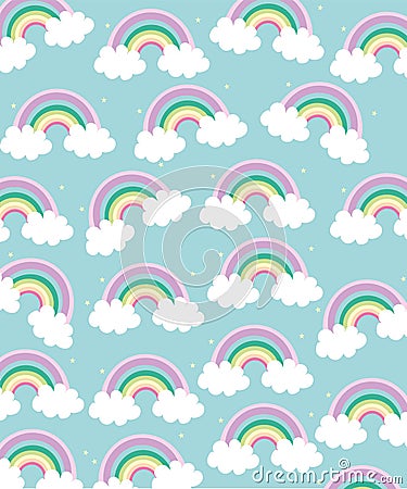 Bright beautiful background with a rainbow Vector Illustration