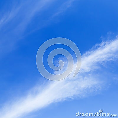 Bright and beautiful blue sky with ripple white clouds. Copy space. Freedom concept Stock Photo