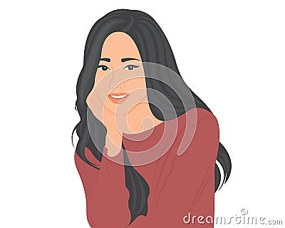 Bright and beautiful young woman cares about health care Vector Illustration