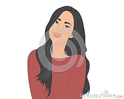 Bright and beautiful young woman cares about health care Vector Illustration