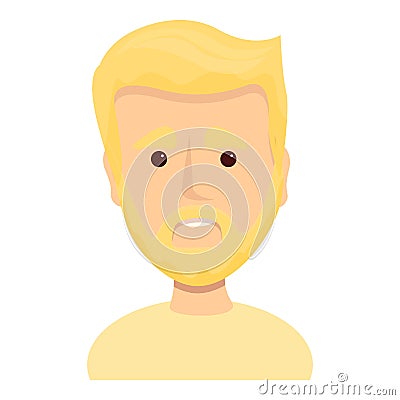 Bright blond with beard icon, cartoon style Vector Illustration